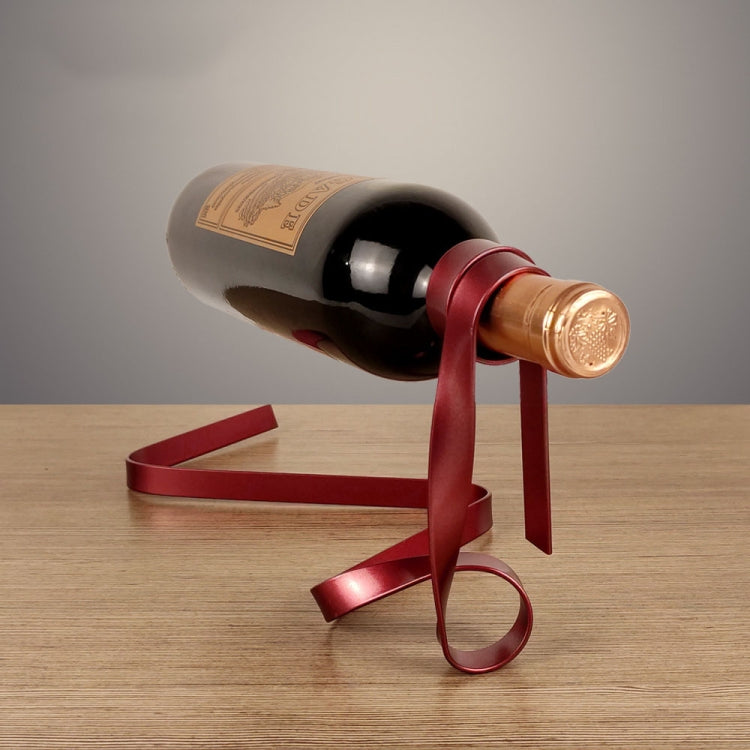 Suporte Suspenso para Garrafa de Vinho em Fita Metálica, Ornamentos Decorativos para Mesa de Casa