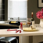 Suporte Suspenso para Garrafa de Vinho em Fita Metálica, Ornamentos Decorativos para Mesa de Casa