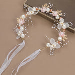 Faixas de Cabelo com Coroa de Flores da Floresta para Aniversário e Performance