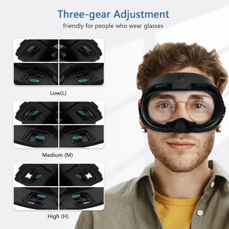 AMVR Q3FC1 Para Meta Quest3 Máscara de Seda Gelada Respirável Material de Couro