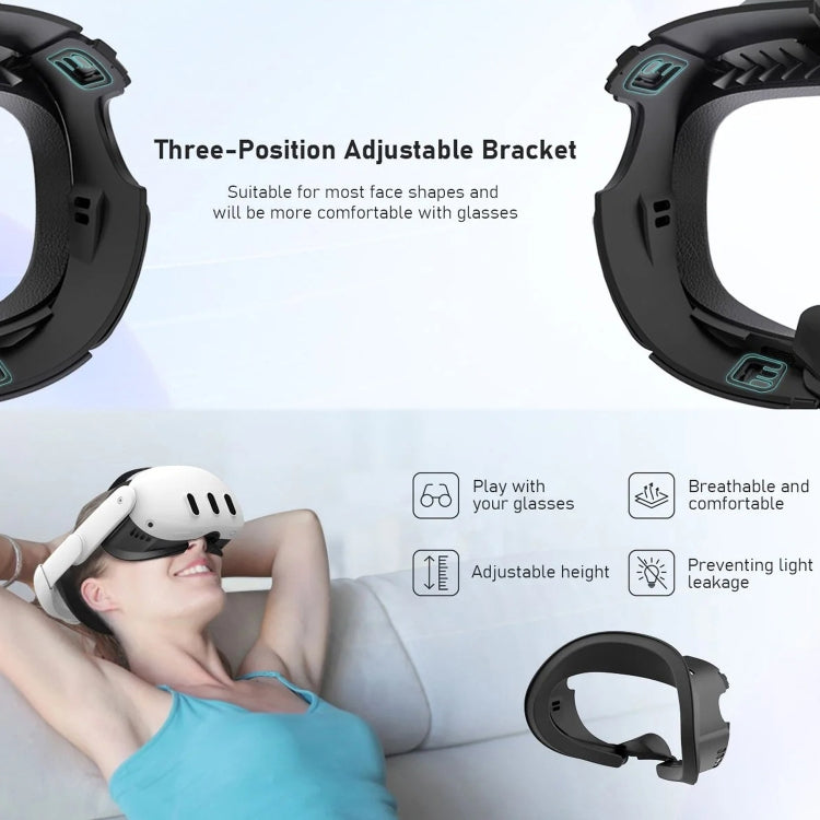 AMVR Q3FC1 Para Meta Quest3 Máscara de Seda Gelada Respirável Material de Couro