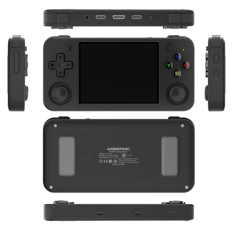 Consola de Jogo Portátil ANBERNIC RG35XX H com Ecrã IPS de 3,5 Polegadas, Sistema Linux, 64GB, 64GB+128GB