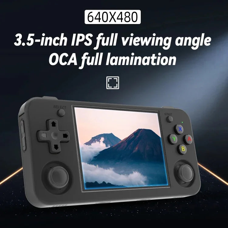 Consola de Jogo Portátil ANBERNIC RG35XX H com Ecrã IPS de 3,5 Polegadas, Sistema Linux, 64GB, 64GB+128GB