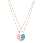 Colar de Amizade BEST FRIEND com Cadeia Lockbone e Pendente de Coração Correspondente, Cartão de Amizade