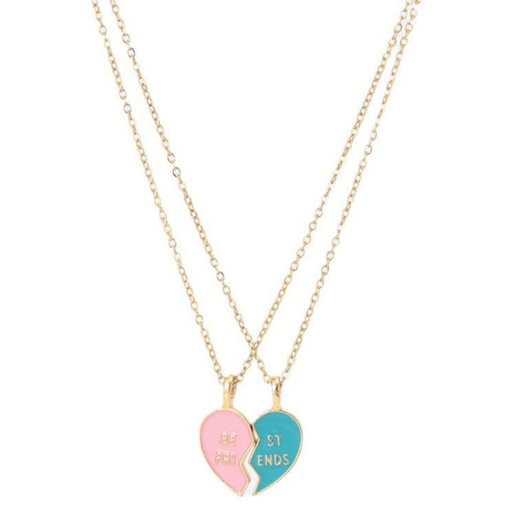 Colar de Amizade BEST FRIEND com Cadeia Lockbone e Pendente de Coração Correspondente, Cartão de Amizade