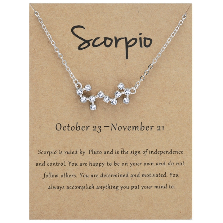 12 Zodiac Signs With Diamonds Necklace Card Rhinestones Collarbone Chain Pendant, Scorpio Golden, Sagittarius Golden, Capricorn Golden, Taurus Golden, Pisces Golden, Leo Golden, Libra Golden, Cancer Golden, Aquarius Golden, Virgo Golden, Aries Golden  ...