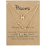 3 In 1 12 Zodiac Signs Necklace Set Retro Alphabet Symbols With Diamonds Jewelry Set, Scorpion Golden, Sagittarius Golden, Capricorn Golden, Taurus Golden, Pisces Golden, Leo Golden, Libra Golden, Cancer Golden, Aquarius Golden, Virgo Golden, Aries Gol...