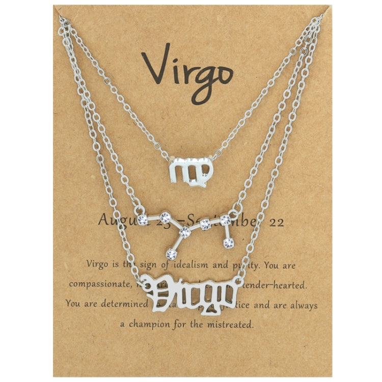 3 In 1 12 Zodiac Signs Necklace Set Retro Alphabet Symbols With Diamonds Jewelry Set, Scorpion Golden, Sagittarius Golden, Capricorn Golden, Taurus Golden, Pisces Golden, Leo Golden, Libra Golden, Cancer Golden, Aquarius Golden, Virgo Golden, Aries Gol...