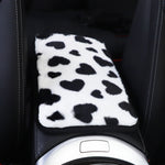 Plush Heart Pattern Car Center Console Cover Mat, 32x19cm
