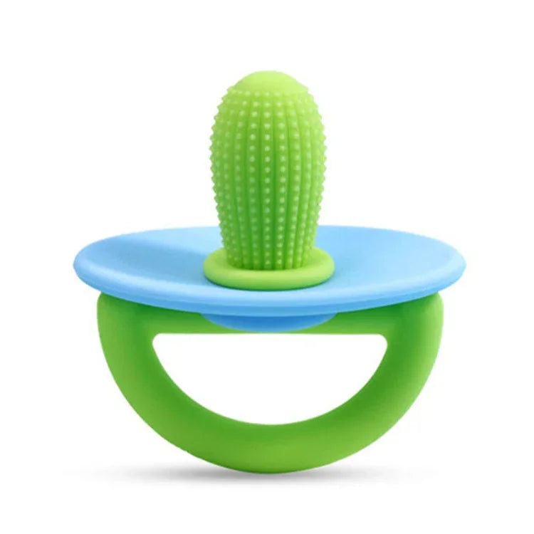 Mordedor de silicone em forma de cacto para bebé, brinquedo anti-dentição