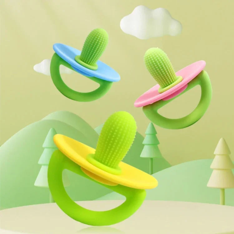 Mordedor de silicone em forma de cacto para bebé, brinquedo anti-dentição