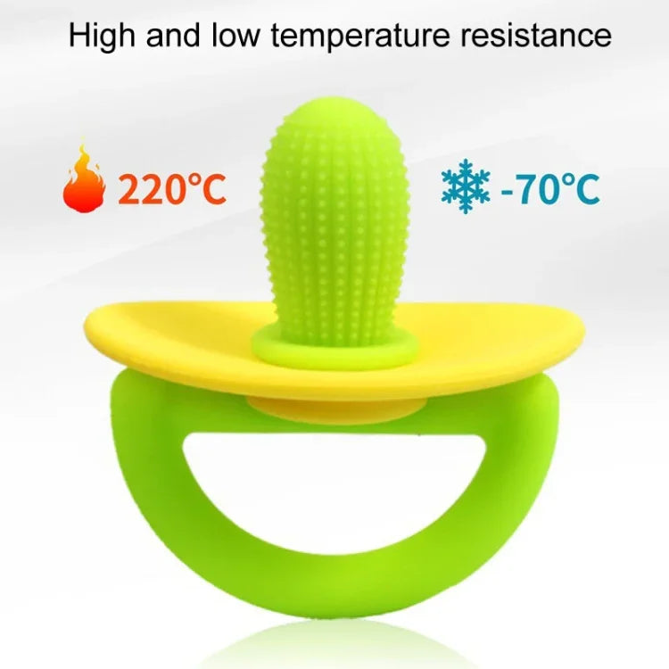 Mordedor de silicone em forma de cacto para bebé, brinquedo anti-dentição