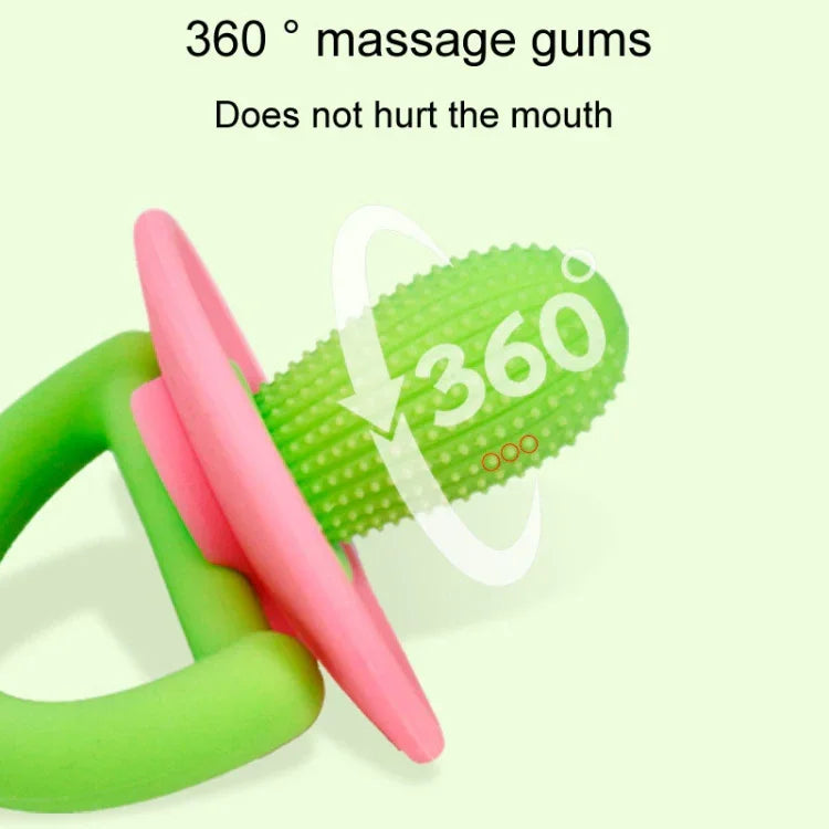 Mordedor de silicone em forma de cacto para bebé, brinquedo anti-dentição