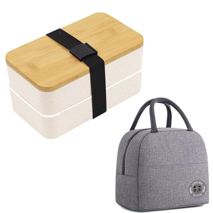 Marmita Isolada de Duas Camadas com Compartimentos de 1200ml, Recipiente de Plástico para Comida, Apto para Micro-ondas, Sem Saco Isolante Preto, Sem Saco Isolante Branco, Com Saco Isolante Preto, Com Saco Isolante Branco