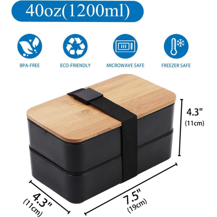 Marmita Isolada de Duas Camadas com Compartimentos de 1200ml, Recipiente de Plástico para Comida, Apto para Micro-ondas, Sem Saco Isolante Preto, Sem Saco Isolante Branco, Com Saco Isolante Preto, Com Saco Isolante Branco