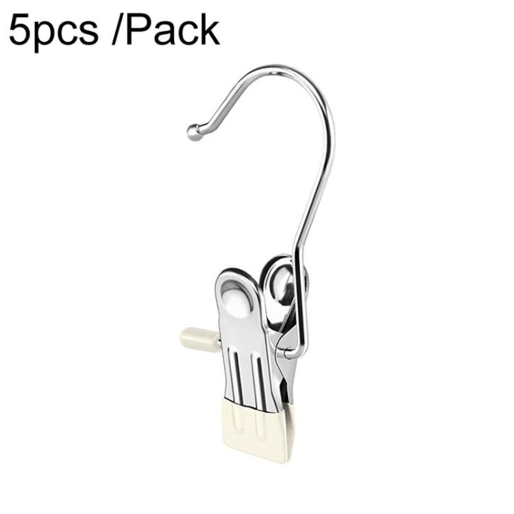 5 unidades/pack de clipes planos em aço inoxidável com gancho, suporte para secagem de roupa anti-riscos