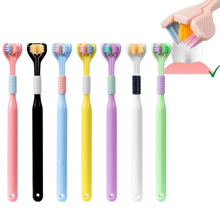 YALINA Escova de Dentes de Cerdas Macias com Três Lados e Forma em V de 360 Graus, 418 Adulto Rosa, 418 Adulto Roxo, A22 Crianças Rosa, A22 Crianças Amarelo, A22 Crianças Azul