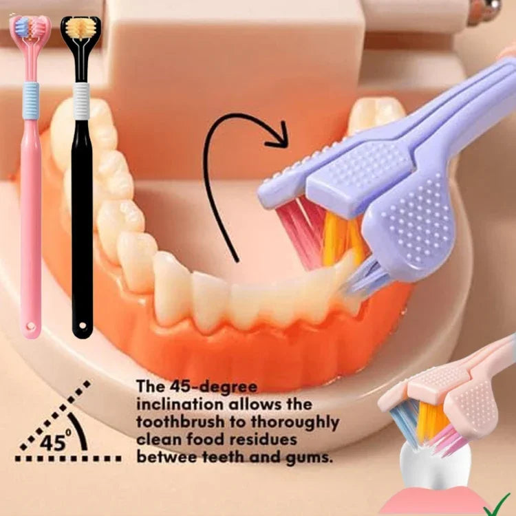 YALINA Escova de Dentes de Cerdas Macias com Três Lados e Forma em V de 360 Graus, 418 Adulto Rosa, 418 Adulto Roxo, A22 Crianças Rosa, A22 Crianças Amarelo, A22 Crianças Azul