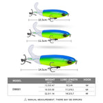 PROBEROS DW601 Iscas com Hélice Rotativa a 360 Graus, Isca Flutuante para Superfície, 10.5cm/13.5g, 11.5cm/16.5g, 14.5cm/32.5g