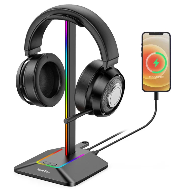 Suporte de Exposição para Auriculares com Dupla Saída Colorida New Bee, HUB de Expansão, Suporte para Auriculares, Z8 Preto, Z8 Prateado, Z9 Sem Interface Estendida Preto, Z9 Sem Interface Estendida Prateado