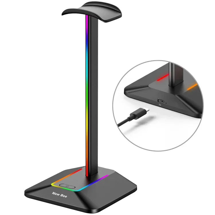 Suporte de Exposição para Auriculares com Dupla Saída Colorida New Bee, HUB de Expansão, Suporte para Auriculares, Z8 Preto, Z8 Prateado, Z9 Sem Interface Estendida Preto, Z9 Sem Interface Estendida Prateado