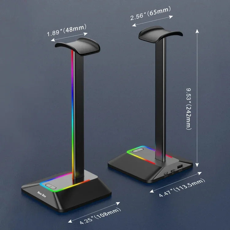 Suporte de Exposição para Auriculares com Dupla Saída Colorida New Bee, HUB de Expansão, Suporte para Auriculares, Z8 Preto, Z8 Prateado, Z9 Sem Interface Estendida Preto, Z9 Sem Interface Estendida Prateado