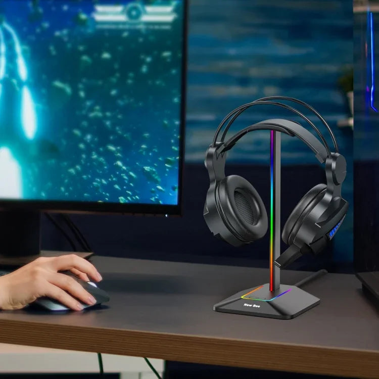 Suporte de Exposição para Auriculares com Dupla Saída Colorida New Bee, HUB de Expansão, Suporte para Auriculares, Z8 Preto, Z8 Prateado, Z9 Sem Interface Estendida Preto, Z9 Sem Interface Estendida Prateado