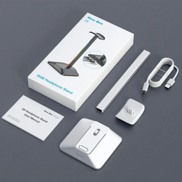 Suporte de Exposição para Auriculares com Dupla Saída Colorida New Bee, HUB de Expansão, Suporte para Auriculares, Z8 Preto, Z8 Prateado, Z9 Sem Interface Estendida Preto, Z9 Sem Interface Estendida Prateado