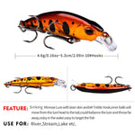 Isca Minnow Afundante 5.3cm 4.6g, Lançamento Longo, Isca Dura Biónica de Plástico, Equipamento de Pesca, Gancho PROBEROS DW577 8003, Gancho Comum PROBEROS DW578