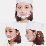 10pcs /Saco Máscaras Transparentes Recicláveis para Restaurante, Máscaras de Plástico Anti-embaçamento e Anti-saliva para Chef
