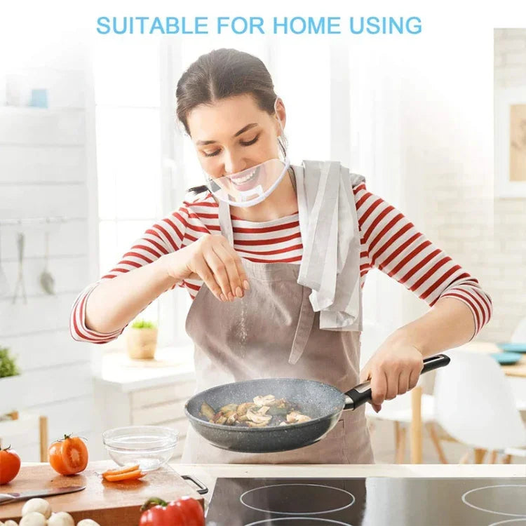 10pcs /Saco Máscaras Transparentes Recicláveis para Restaurante, Máscaras de Plástico Anti-embaçamento e Anti-saliva para Chef