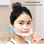 10pcs /Saco Máscaras Transparentes Recicláveis para Restaurante, Máscaras de Plástico Anti-embaçamento e Anti-saliva para Chef