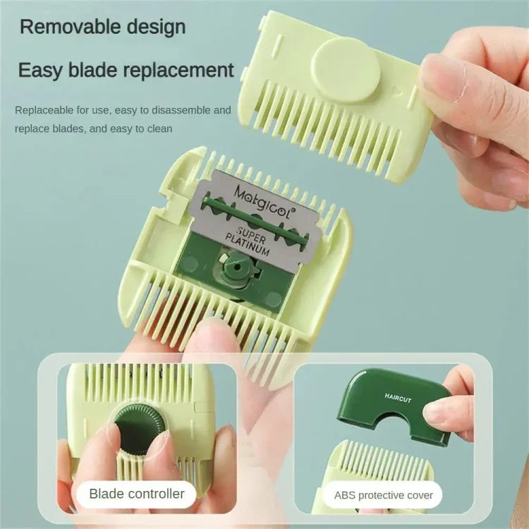 Pente Afiador de Cabelo 2 em 1 para Cortar Pontas Duplas e Afinar Cabelo