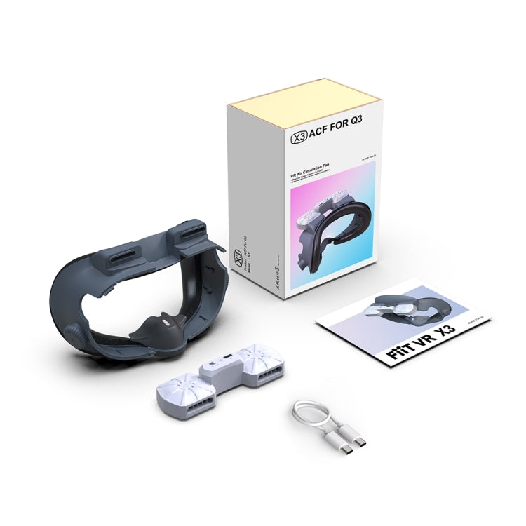 Máscara de Substituição para Meta Quest 3 com Circulação de Ar e Dissipação de Calor com Ventoinha Anti-Embaçamento Acessórios VR, Com Ventoinha