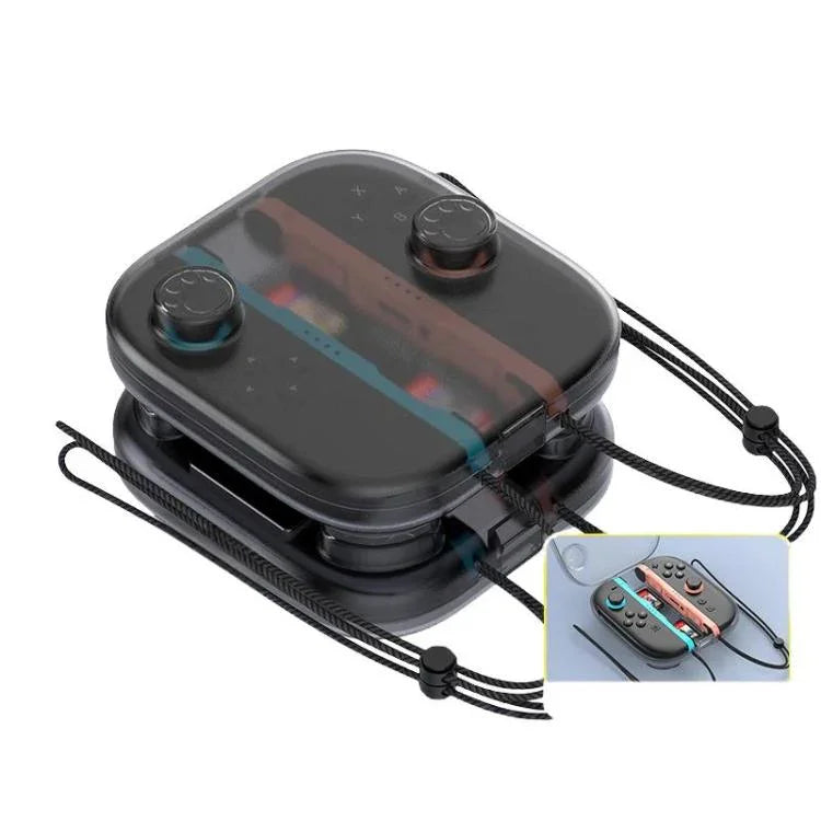 Estojo de Armazenamento Cristal para Joy-Con do Nintendo Switch 2 Organizador Anti-riscos Caixa de Viagem com 2 Slots para Cartões de Jogo, Estojo com Alça Transparente Branco, Estojo com Alça Transparente Preto
