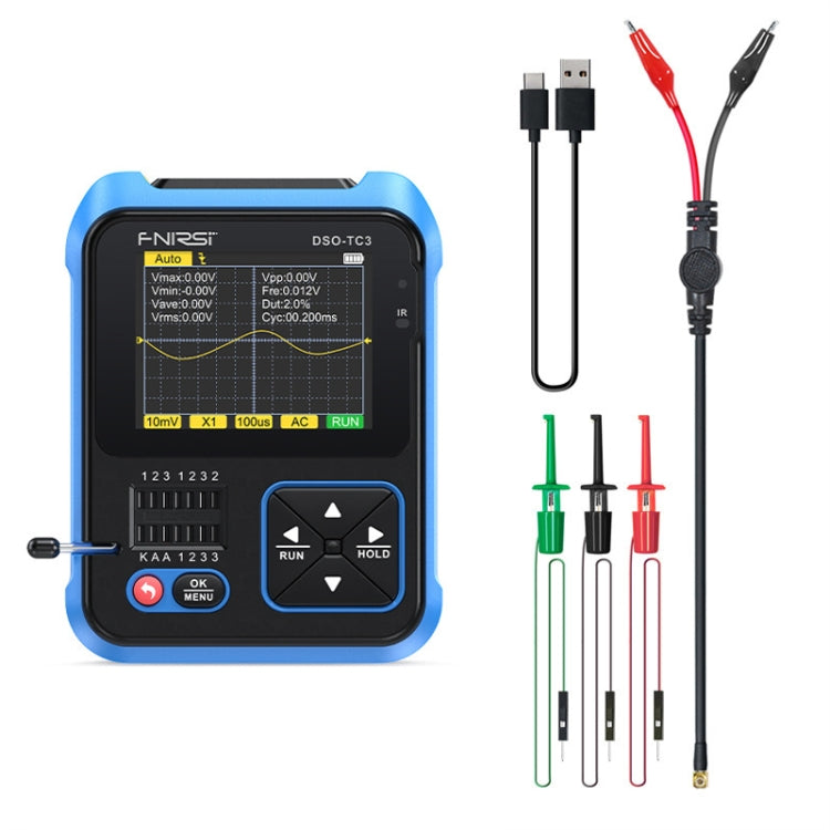 Osciloscópio digital portátil 3 em 1 FNIRSI com testador LCR de transístor, DSO-TC3 padrão, DSO-TC3 atualização