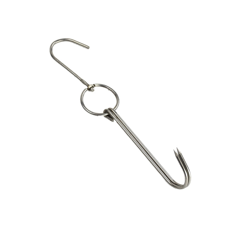Suporte para Pendurar Pato em Aço Inoxidável com Anel Duplo para Cozinhar, Gancho para Churrasco ao Ar Livre, Anel Pequeno 3 cm 23cm, Anel Pequeno de Cera 3 cm 24,5cm, Anel Grande de Cera 3 cm 33cm, Anel Médio de Cera 3 cm 29cm, Aço Grosso Curto 4 cm 24cm
