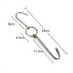 Suporte para Pendurar Pato em Aço Inoxidável com Anel Duplo para Cozinhar, Gancho para Churrasco ao Ar Livre, Anel Pequeno 3 cm 23cm, Anel Pequeno de Cera 3 cm 24,5cm, Anel Grande de Cera 3 cm 33cm, Anel Médio de Cera 3 cm 29cm, Aço Grosso Curto 4 cm 24cm