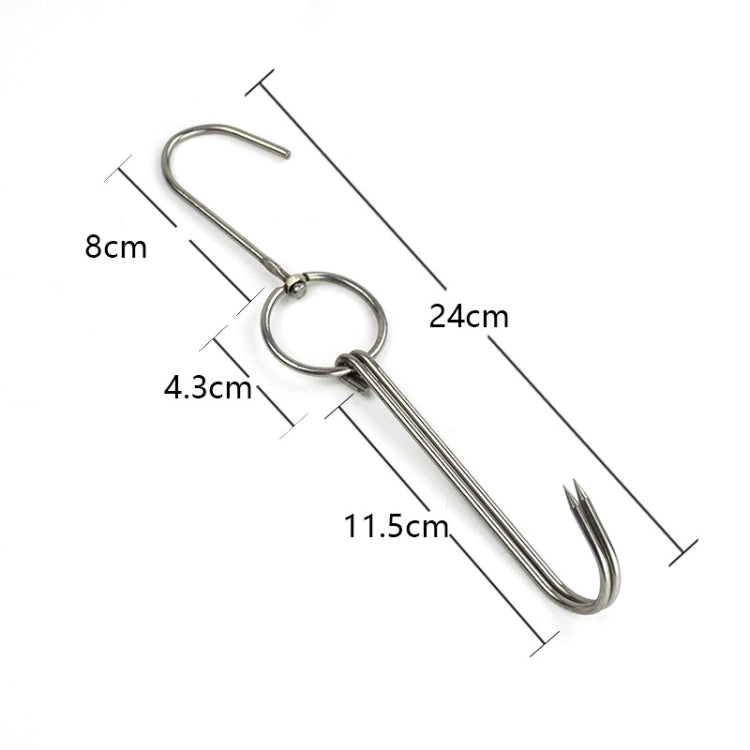 Suporte para Pendurar Pato em Aço Inoxidável com Anel Duplo para Cozinhar, Gancho para Churrasco ao Ar Livre, Anel Pequeno 3 cm 23cm, Anel Pequeno de Cera 3 cm 24,5cm, Anel Grande de Cera 3 cm 33cm, Anel Médio de Cera 3 cm 29cm, Aço Grosso Curto 4 cm 24cm