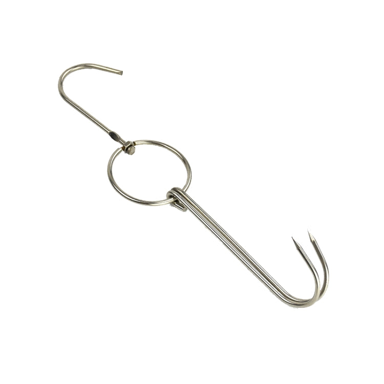 Suporte para Pendurar Pato em Aço Inoxidável com Anel Duplo para Cozinhar, Gancho para Churrasco ao Ar Livre, Anel Pequeno 3 cm 23cm, Anel Pequeno de Cera 3 cm 24,5cm, Anel Grande de Cera 3 cm 33cm, Anel Médio de Cera 3 cm 29cm, Aço Grosso Curto 4 cm 24cm