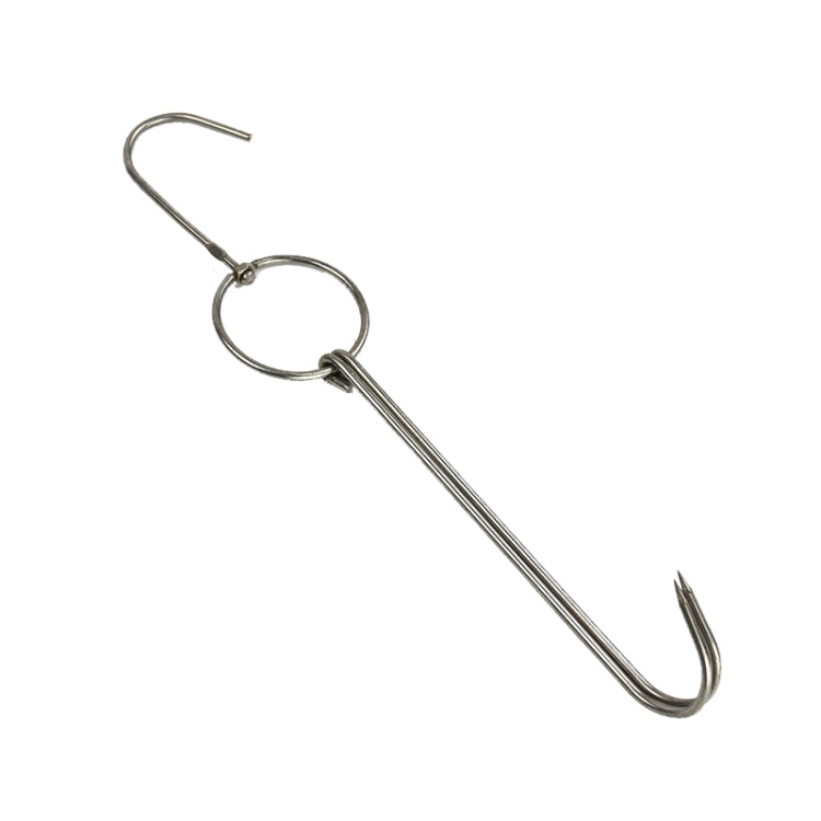 Suporte para Pendurar Pato em Aço Inoxidável com Anel Duplo para Cozinhar, Gancho para Churrasco ao Ar Livre, Anel Pequeno 3 cm 23cm, Anel Pequeno de Cera 3 cm 24,5cm, Anel Grande de Cera 3 cm 33cm, Anel Médio de Cera 3 cm 29cm, Aço Grosso Curto 4 cm 24cm