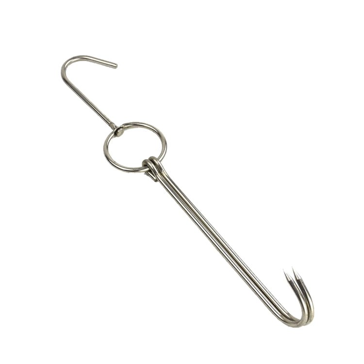 Suporte para Pendurar Pato em Aço Inoxidável com Anel Duplo para Cozinhar, Gancho para Churrasco ao Ar Livre, Anel Pequeno 3 cm 23cm, Anel Pequeno de Cera 3 cm 24,5cm, Anel Grande de Cera 3 cm 33cm, Anel Médio de Cera 3 cm 29cm, Aço Grosso Curto 4 cm 24cm