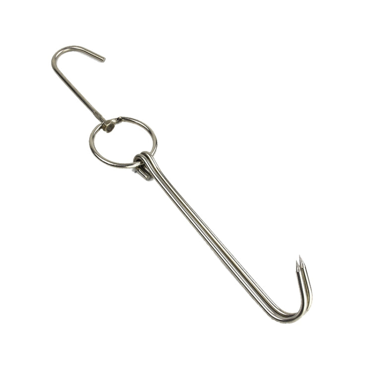 Suporte para Pendurar Pato em Aço Inoxidável com Anel Duplo para Cozinhar, Gancho para Churrasco ao Ar Livre, Anel Pequeno 3 cm 23cm, Anel Pequeno de Cera 3 cm 24,5cm, Anel Grande de Cera 3 cm 33cm, Anel Médio de Cera 3 cm 29cm, Aço Grosso Curto 4 cm 24cm