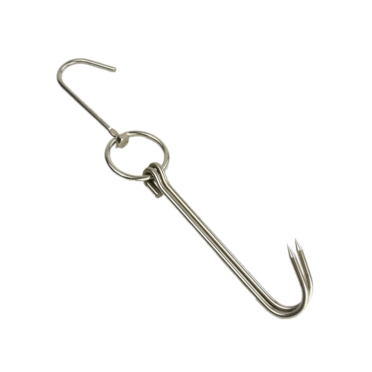 Suporte para Pendurar Pato em Aço Inoxidável com Anel Duplo para Cozinhar, Gancho para Churrasco ao Ar Livre, Anel Pequeno 3 cm 23cm, Anel Pequeno de Cera 3 cm 24,5cm, Anel Grande de Cera 3 cm 33cm, Anel Médio de Cera 3 cm 29cm, Aço Grosso Curto 4 cm 24cm