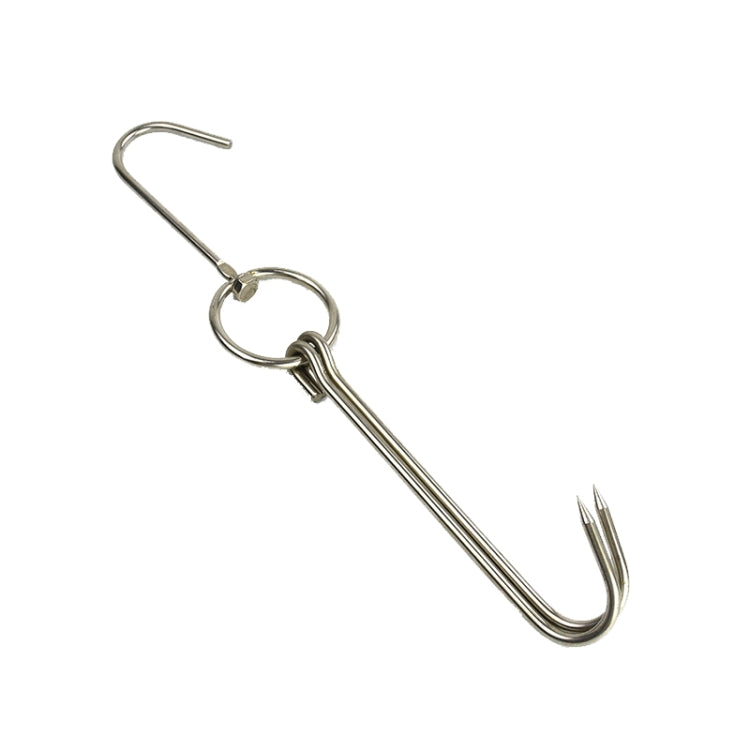 Suporte para Pendurar Pato em Aço Inoxidável com Anel Duplo para Cozinhar, Gancho para Churrasco ao Ar Livre, Anel Pequeno 3 cm 23cm, Anel Pequeno de Cera 3 cm 24,5cm, Anel Grande de Cera 3 cm 33cm, Anel Médio de Cera 3 cm 29cm, Aço Grosso Curto 4 cm 24cm