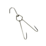 Suporte para Pendurar Pato em Aço Inoxidável com Anel Duplo para Cozinhar, Gancho para Churrasco ao Ar Livre, Anel Pequeno 3 cm 23cm, Anel Pequeno de Cera 3 cm 24,5cm, Anel Grande de Cera 3 cm 33cm, Anel Médio de Cera 3 cm 29cm, Aço Grosso Curto 4 cm 24cm