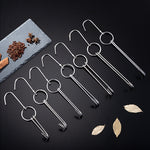 Suporte para Pendurar Pato em Aço Inoxidável com Anel Duplo para Cozinhar, Gancho para Churrasco ao Ar Livre, Anel Pequeno 3 cm 23cm, Anel Pequeno de Cera 3 cm 24,5cm, Anel Grande de Cera 3 cm 33cm, Anel Médio de Cera 3 cm 29cm, Aço Grosso Curto 4 cm 24cm