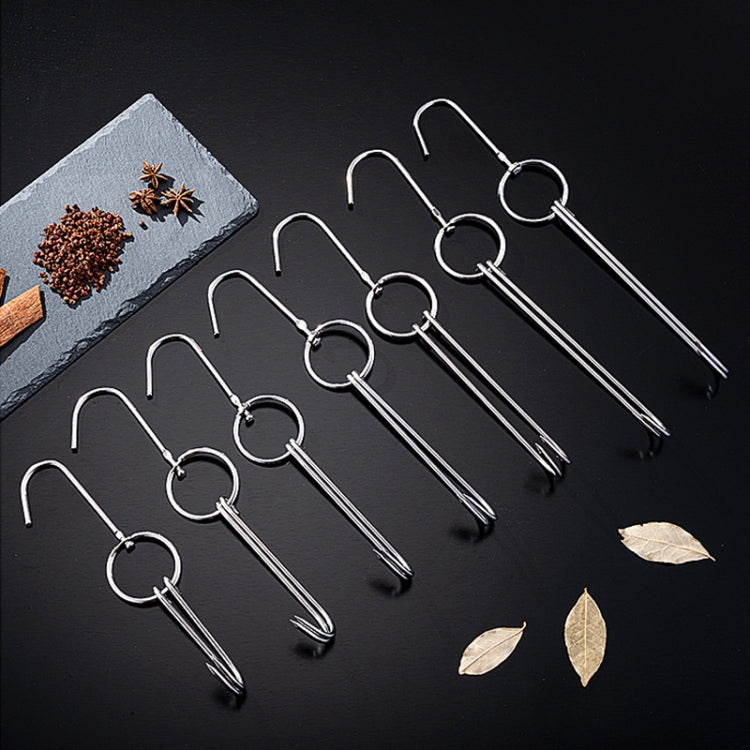 Suporte para Pendurar Pato em Aço Inoxidável com Anel Duplo para Cozinhar, Gancho para Churrasco ao Ar Livre, Anel Pequeno 3 cm 23cm, Anel Pequeno de Cera 3 cm 24,5cm, Anel Grande de Cera 3 cm 33cm, Anel Médio de Cera 3 cm 29cm, Aço Grosso Curto 4 cm 24cm