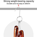 Suporte para Pendurar Pato em Aço Inoxidável com Anel Duplo para Cozinhar, Gancho para Churrasco ao Ar Livre, Anel Pequeno 3 cm 23cm, Anel Pequeno de Cera 3 cm 24,5cm, Anel Grande de Cera 3 cm 33cm, Anel Médio de Cera 3 cm 29cm, Aço Grosso Curto 4 cm 24cm