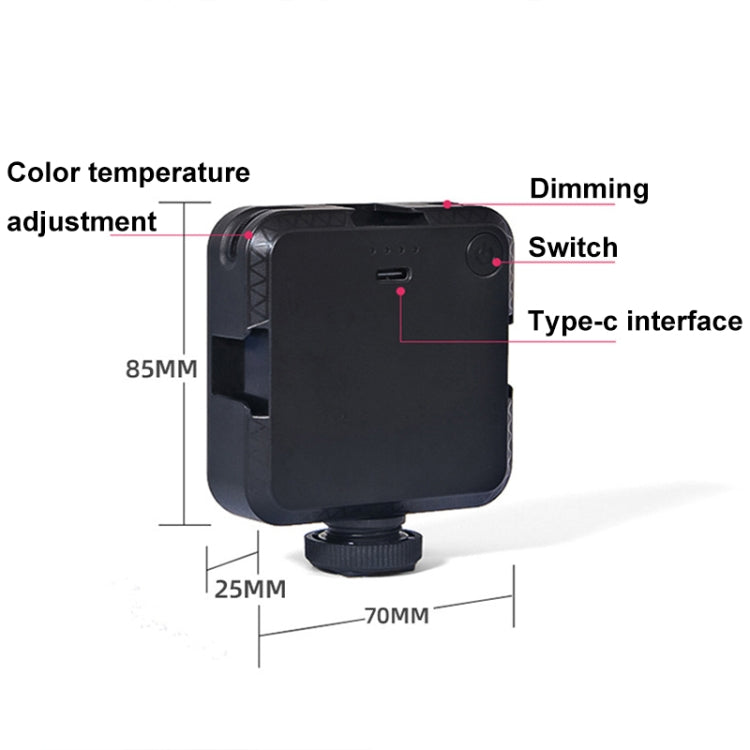 Luz de preenchimento para videoconferência móvel W64 com 64 LEDs para portátil, conjunto com clipe, conjunto clipe + tripé